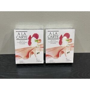 2 Sets Vintage A‎ LA CARTE (4 Pack)~ FLOWER NAPKIN HOLDERS Bud Vase Garden Party